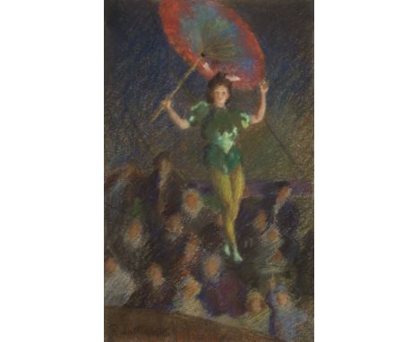 Ruth Latter (British, 1869-1949)Petit Danseuse Sur le Fil de Fer signed and dated 'R Latter 1906' (lower left)chalk on paper3