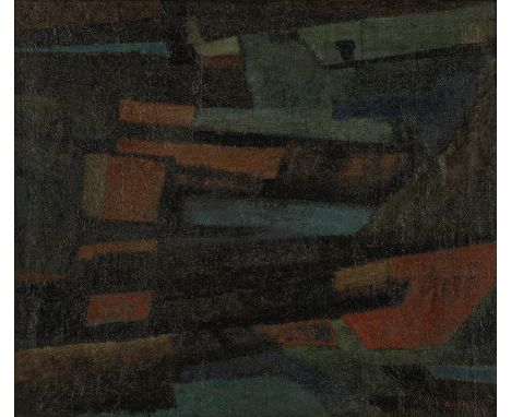 William Gear R.A. (British, 1915-1997)Abstract signed and dated 'W. GEAR//57' (lower right)oil on canvas64.5 x 74cm (25 3/8 x