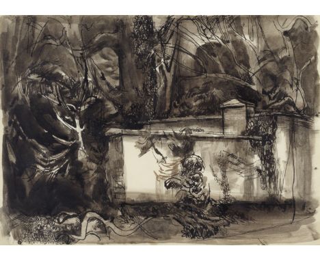 Keith Vaughan (British, 1912-1977)The Garden at Ashton Gifford pen and ink and wash on paper21 x 28cm (8 1/4 x 11in).Executed