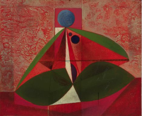 Clarke Hutton (British, 1898-1984)Small Angel II signed with initials and dated 'CH 75' (lower right)oil and ball-point pen o