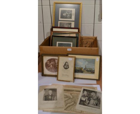 A collection of prints of the Napoleonic period including: Baines, Edward (publisher) c.20 engraved maps, scenes and portrait