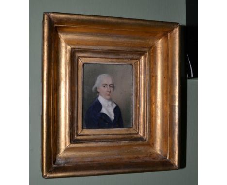 English School (19th century) Portrait of a gentleman, watercolour on ivory, monogrammed ''T C''