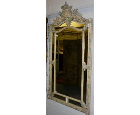 Ornately carved French rectangular mirror