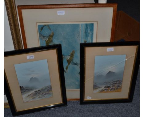 Thorburn, Archibald, ''Driven In - Mallard in Squally Weather'' 1927, framed, signed print; together with Holme, Mark, two go