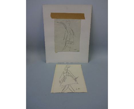 BY OR AFTER DAME LAURA KNIGHT (1877-1970), pencil studies taken from a sketch book, figures dancing, double sided, three mono