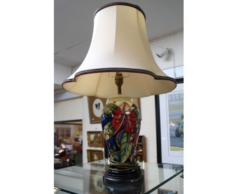 Moorcroft Floral decorated lamp base with Moorcroft Shade 46/10 
