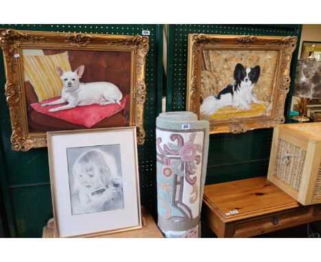 2 Gilt Framed Oil on canvas pictures by Mark Ferrow and a portrait of a Child 