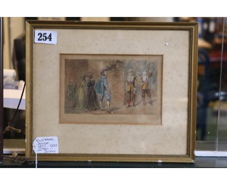 Gustave Dore 1832 - 1883 Watercolour preliminary sketch of French Soldiers 