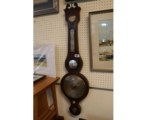 19thC Walnut Barometer by Dobell of Yeovil 