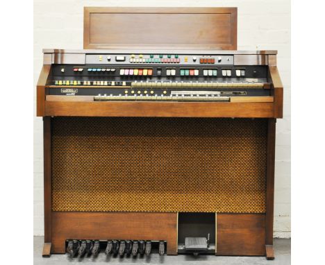 Hammond teak wood cased two manual organ, width 112cms.