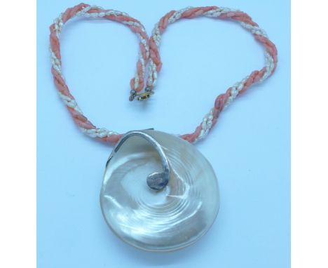 A coral and pearl necklace