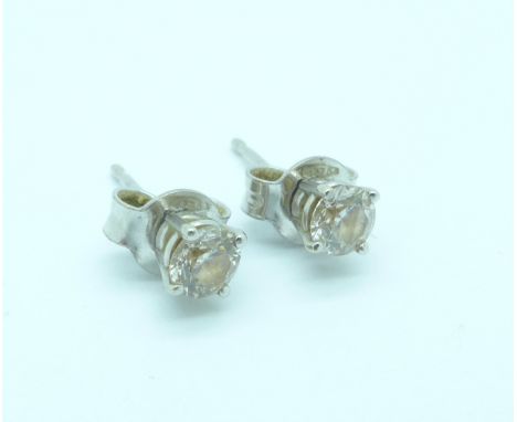 A pair of diamond stud earrings in 9ct white gold, over 0.4 carat total diamond weight