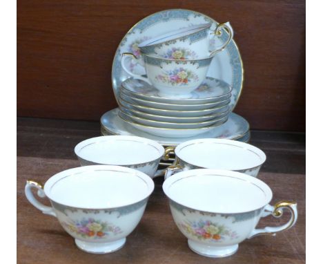 Six tea cups with saucers and six desert plates, made in Japan