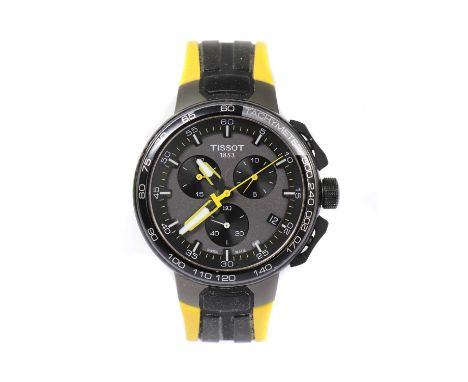 A gentlemen's stainless steel Tissot 'Le Tour de France' quartz chronograph strap watch, c.2017, 45mm diameter, with a grey d
