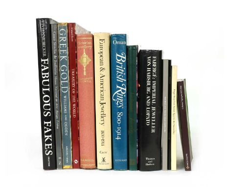 A collection of jewellery reference books, to include V. Becker's 'Fabulous Fakes', C. Oman's 'British Rings', M. Flower's 'V