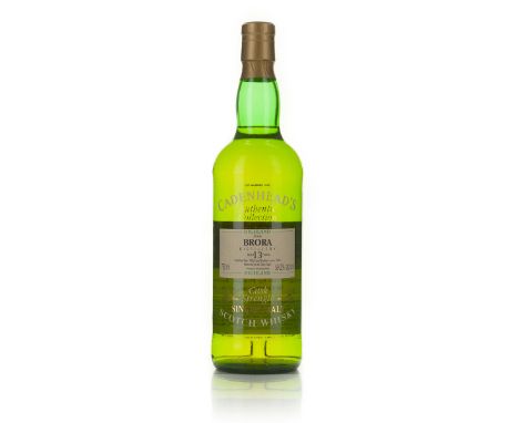 BRORA HIGHLAND SINGLE MALT SCOTCH WHISKY 13 YEARS (ONE 750 ML)Highlands, Scotland. 59.2% ABV / 750 mlDistilled: May 1982Bottl
