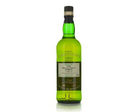 MANNOCHMORE SINGLE MALT SCOTCH WHISKY 19 YEARS (ONE 750 ML)Highlands, Scotland. 60% ABV / 750 mlDistilled: November 1977Bottl