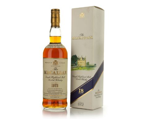 THE MACALLAN HIGHLAND SINGLE MALT SCOTCH WHISKY 18 YEARS (ONE 750 ML)Macallan/Glenlivet Distilleries Ltd. Highlands, Scotland