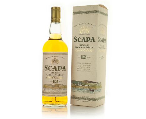 SCAPA SINGLE ORKNEY MALT SCOTCH WHISKY 12 YEARS (ONE 750 ML)Scapa Distillery. Scotland. 40% ABV / 750 ml1 bt. (OC)		per lot $