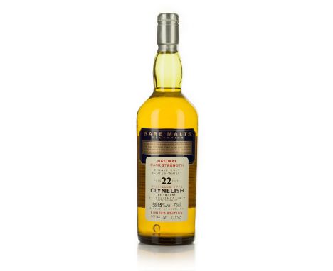 CLYNELISH SINGLE MALT SCOTCH WHISKY 22 YEARS (ONE 75 CL)Diageo/United Distillers & Vintners(UDV). Highlands, Scotland. 58.95%