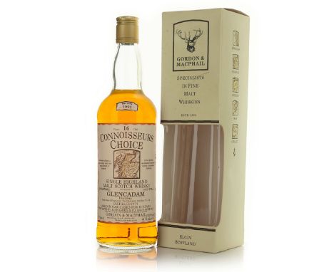GLENCADAM SINGLE HIGHLAND MALT SCOTCH WHISKY 16 YEARS (ONE 750 ML)The Glencadam Distillery, Ltd. Highlands, Scotland. 40% ABV