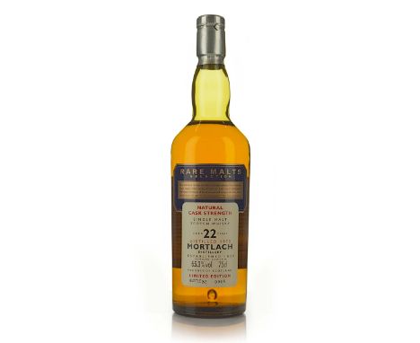 MORTLACH SINGLE MALT SCOTCH WHISKY 22 YEARS (ONE 75 CL)Mortlach/Glenlivet Distilleries Ltd. Speyside, Scotland. 65.3% ABV / 7