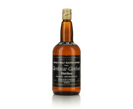 GLENLOSSIE-GLENLIVET SINGLE MALT SCOTCH WHISKY 18 YEARS (ONE 750 ML)Glenlossie Distillery. Speyside, Scotland. 46% ABV / 750 