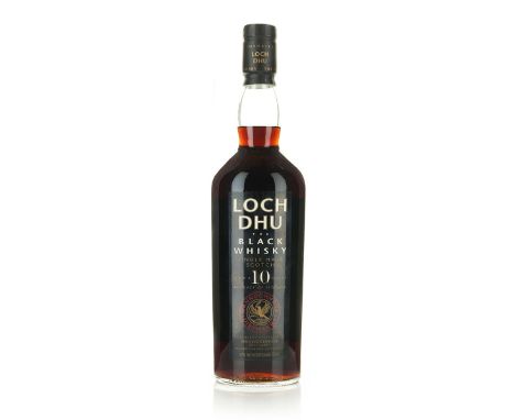 LOCH DHU THE BLACK WHISKY SINGLE MALT SCOTCH 10 YEARS (ONE 750 ML)Mannochmore Distillery. Speyside, Scotland. 40% ABV / 750 m