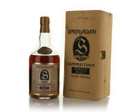 SPRINGBANK SINGLE MALT  SCOTCH WHISKY 30 YEARS (ONE 70 CL)J and A Mitchell and Co Ltd. Campbeltown, Scotland. low shoulder46%