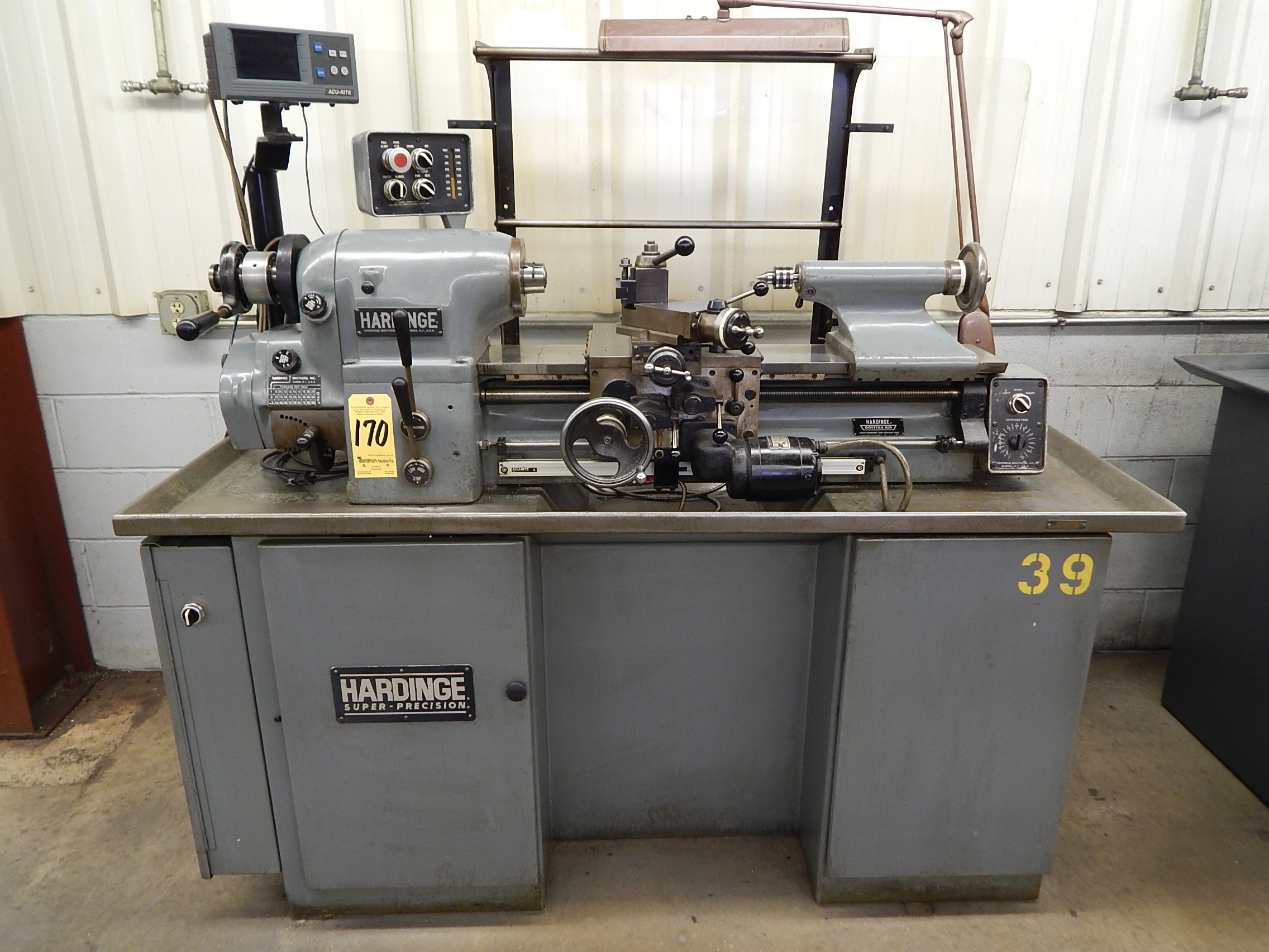 Hardinge Model HLV-H Precision Lathe, s/n 4876T, Accurite Digital Read