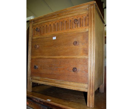 A moulded light oak chest of three long drawers, w.69cm 