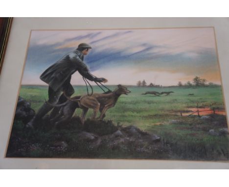 Framed watercolour signed Anthony Orme hunting scene 46 cm x 56 cm size including frame