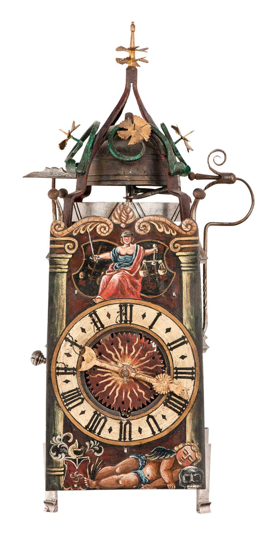 Bedeutende gotische Eisenuhr Important Gothic iron wall clock. South ...