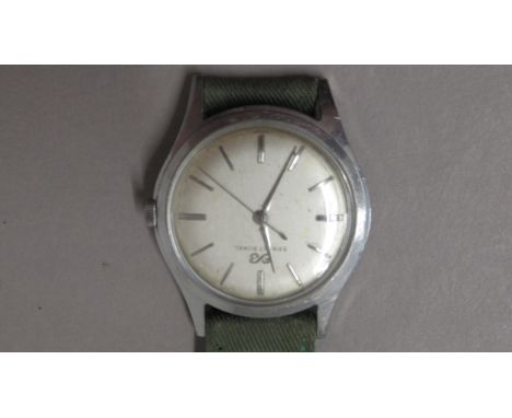 ERNEST BOREL. stainless steel 17 jewel manual wind. 33mm. Slightly aged dial with applied batons and sweep seconds. working i