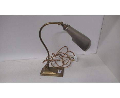 A vintage brass Pullman style lamp- will need testing before home use 