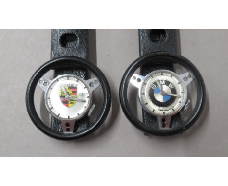 Old England Porsche and BMW manual wind wristwatches - both needing attention 
