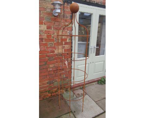 A classic round Windsor garden obelisk support with a large ball finial - 10mm BAR - Height 200cm x Diameter 62cm 