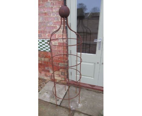 A classic round Windsor garden obelisk support with a large ball finial - 10mm BAR - Height 170cm x Diameter 54cm 