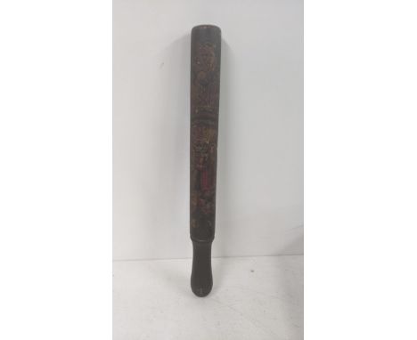 A 19th century truncheon with hand painted crest Location: 7-2If there is no condition report shown, please request