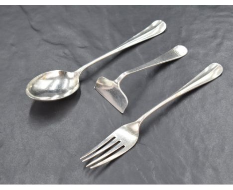 A cased set of George V silver Hanoverian rat-tail pattern flatware, marks for Sheffield 1931, maker Cooper Brothers &amp; So