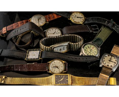 Collection of Watches to include a Tiara of Switzerland automatic, Action manual wind, Sekonda manual wind, plus seven others