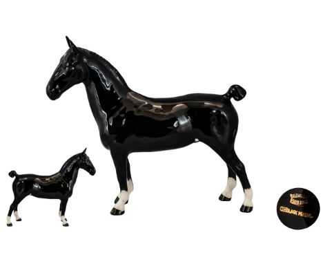 Beswick Horse Figure ' Hackney ' CH - Black Magic of Nork. Model No 1361, Designer Mr Orwell. Issued 1955 - 1983. Height 19.7