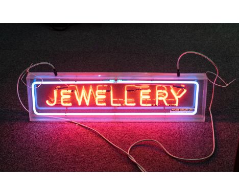 Vintage Neon Jewellery Shop Sign / Display. Lovely Neon Jewellery Shop Display Sign, As Photo Shows In Lovely Condition with 