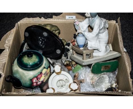 Collection of Pottery. Includes Lladro, Moorcroft, Royal Worcester, Carlton, Border Fine Arts etc. A/F Condition. 