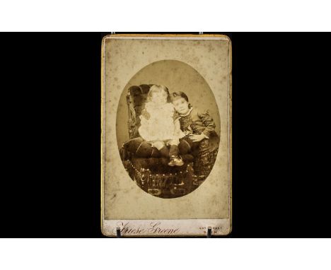 Beautiful Victorian A Cabinet Card Portrait by The Famous Portrait Photographer For That Time - William Friese - Green. ( Bat