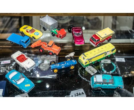 Collection of Loose Matchbox Cars From the 1960's. All In Very Used Condition - A/F. Includes BP, Tippers, Cars, Racing Cars 