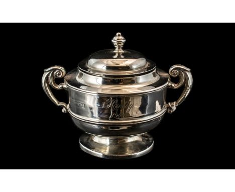 Lovely Antique Solid Silver Tea Caddy. Fully Hallmarked for London 1904. Good Clean Condition, Close Fitting Lid and No Dents