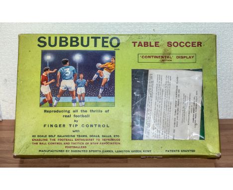 Vintage Subbuteo 'Table Soccer'  Continental Display, in original box, (slightly tatty) but contents appear complete.  With i