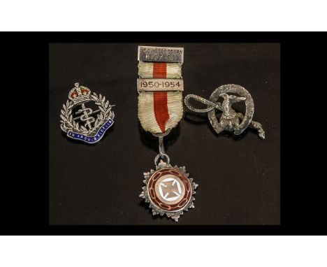 ( 4 ) Silver Military Medals. All Fully Hallmarked for Silver, 2 With Enamel. Please See Photo. 