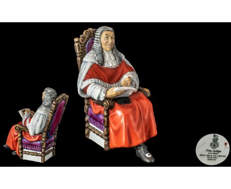 Royal Doulton Hand Painted Ceramic Figure ' The Judge ' Matte. Designer M. Nicol. Issued 1972 - 1976. Height 16.5 cms - 6.5 I